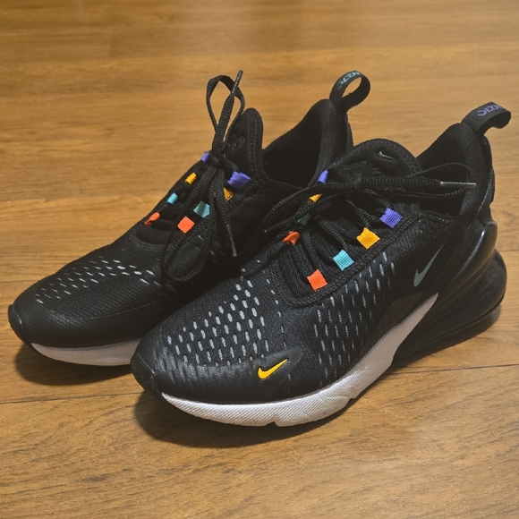 Nike Air Max 270 Black Sneakers with Multicolor Accents - Picture 2 of 13